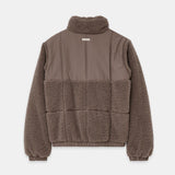 Milla Sherpa Quilted Jacket in Taupe – Back View