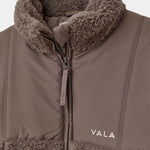 Milla Sherpa Quilted Jacket in Taupe – Quilted Upper Panel and Collar Detail