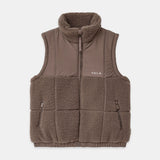 Milla Sherpa Quilted Vest in Taupe – Front View