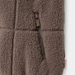 Milla Sherpa Quilted Vest in Taupe – Sherpa Pocket and Zipper Detail