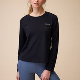 VALA Mesh Long Sleeve Tee in Black