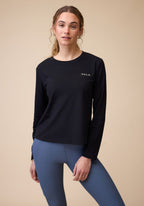 VALA Mesh Long Sleeve Tee in Black