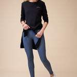 VALA Mesh Long Sleeve Tee in Black - Front