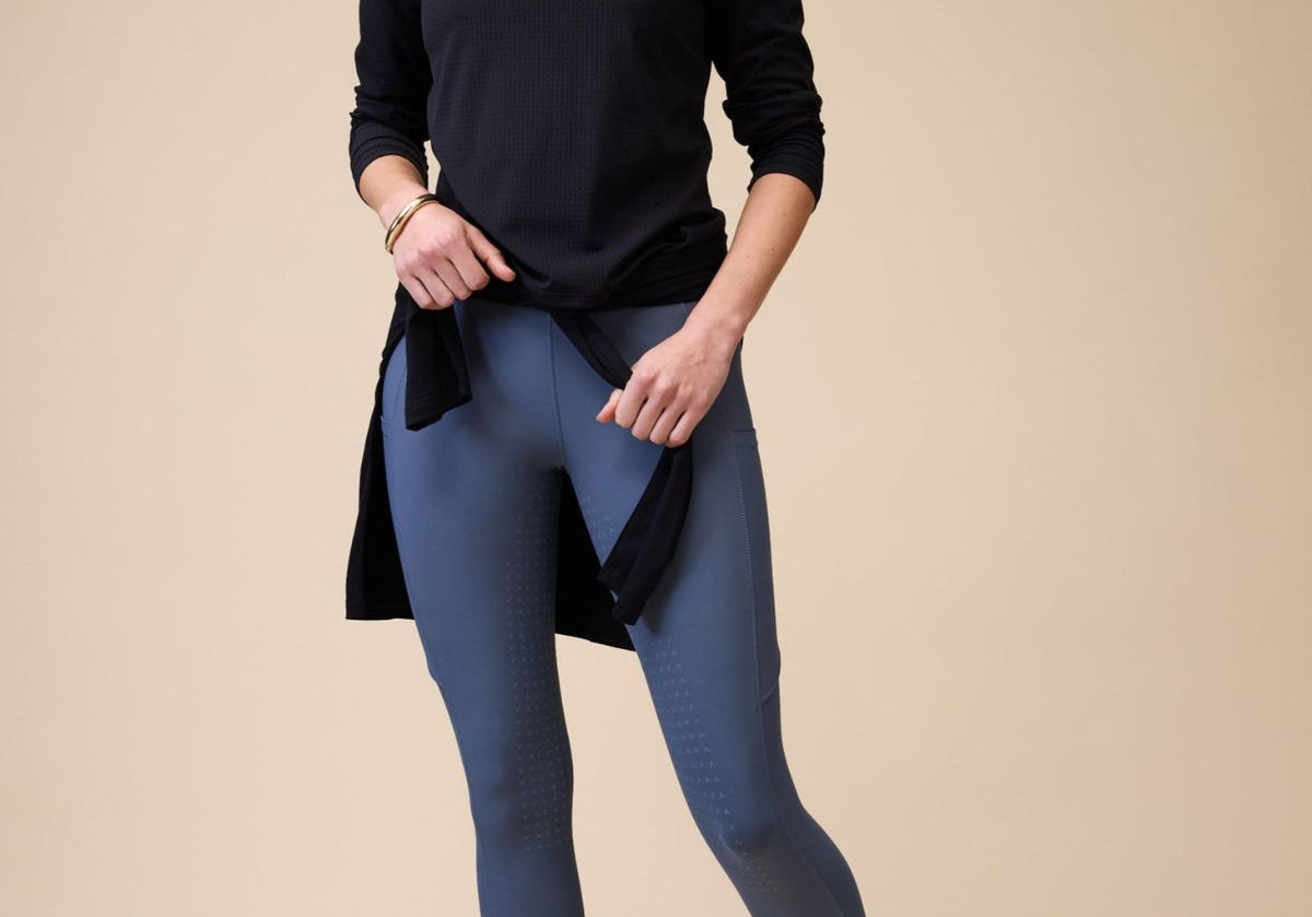 VALA Mesh Long Sleeve Tee in Black - Front