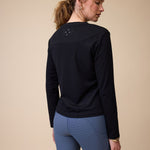 VALA Mesh Long Sleeve Tee in Black - Back