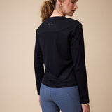 VALA Mesh Long Sleeve Tee in Black - Back