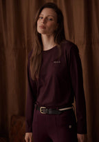 Mesh Long Sleeve Tee - Deep Cherry