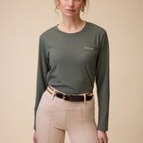 VALA Mesh Long Sleeve Tee in Olive 
