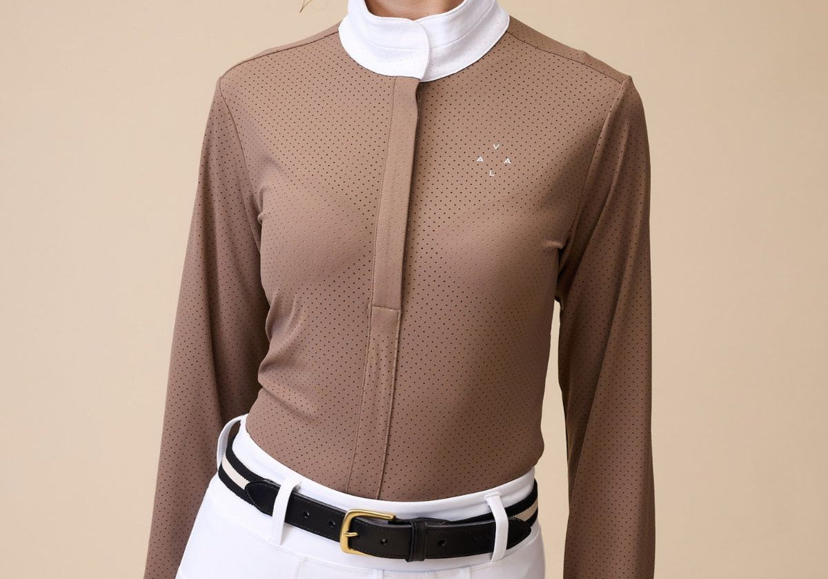 Mesh Show Shirt L/S in Mocha - Front