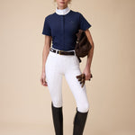 Mesh Show Shirt S/S in Navy - Front