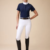 Mesh Show Shirt S/S in Navy - Front Details