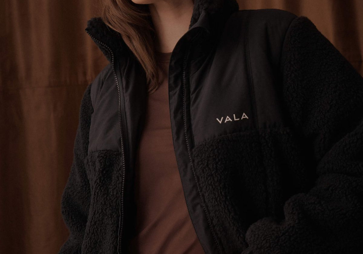 Milla Sherpa Quilted Jacket in Black - Front