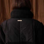 Milla Sherpa Quilted Jacket in Black - Back
