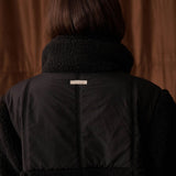 Milla Sherpa Quilted Jacket in Black - Back