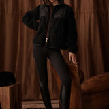 Milla Sherpa Quilted Jacket in Black 