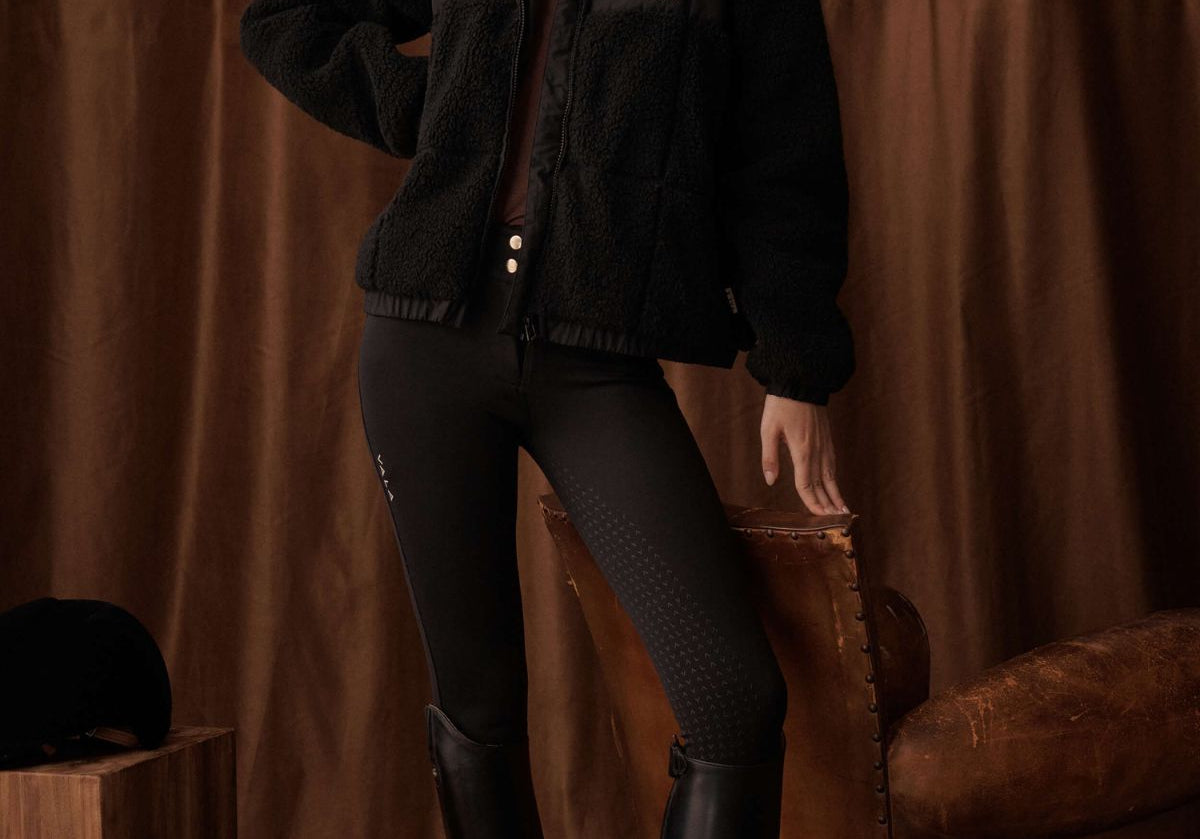 Milla Sherpa Quilted Jacket in Black 