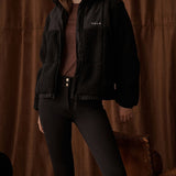 Black Milla Sherpa Quilted Jacket 
