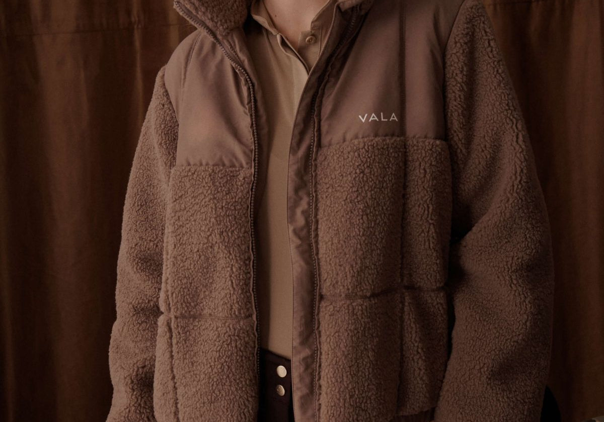 Milla Sherpa Quilted Jacket in Taupe - Front