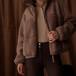 Taupe Milla Sherpa Quilted Jacket 