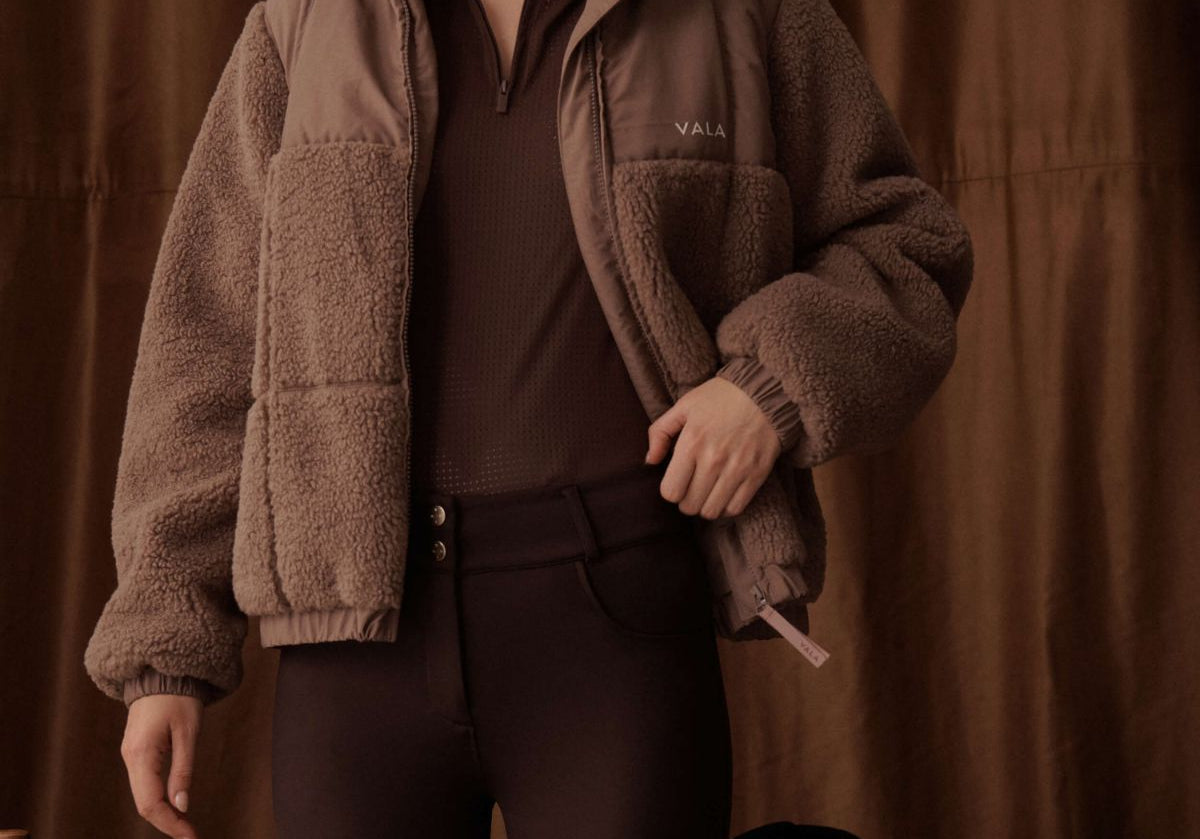 Milla Sherpa Quilted Jacket - Taupe Front Details