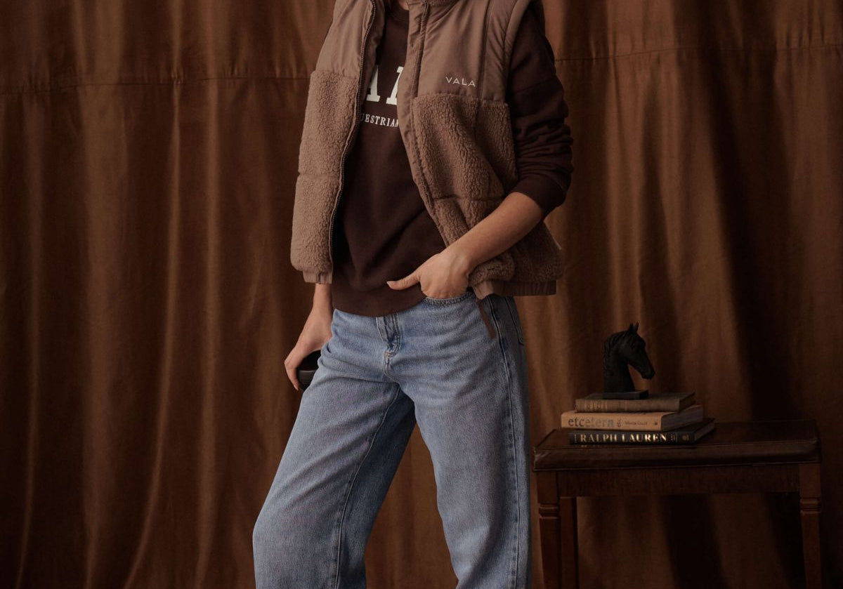 Milla Sherpa Quilted Vest in  Taupe  