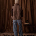 Milla Sherpa Quilted Vest in  Taupe  -Back