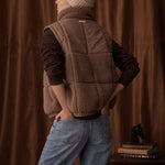 Milla Sherpa Quilted Vest in  Taupe  -Back Details