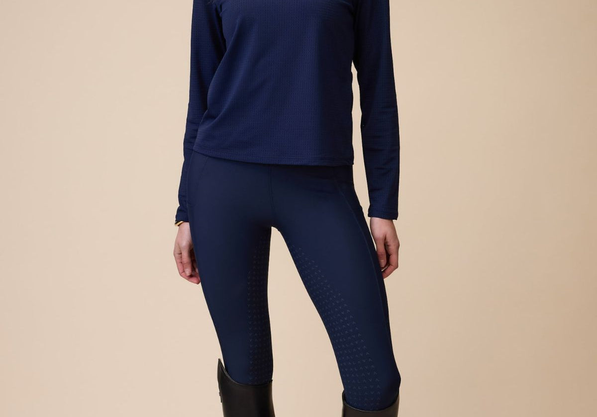Navy Active Riding Leggings - Front