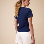 Navy Mesh Tee -  Back