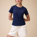 Navy Mesh Tee -  Closeup