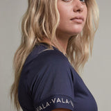 VALA Training Tee in Navy - Side