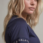 VALA Training Tee in Navy - Side Details