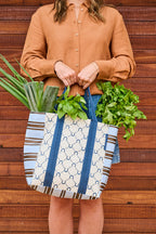 Navy Horseshoe Shopper Tote Splice - Project Ten X VALA