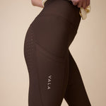 VALA Riding Leggings Cocoa Side Details