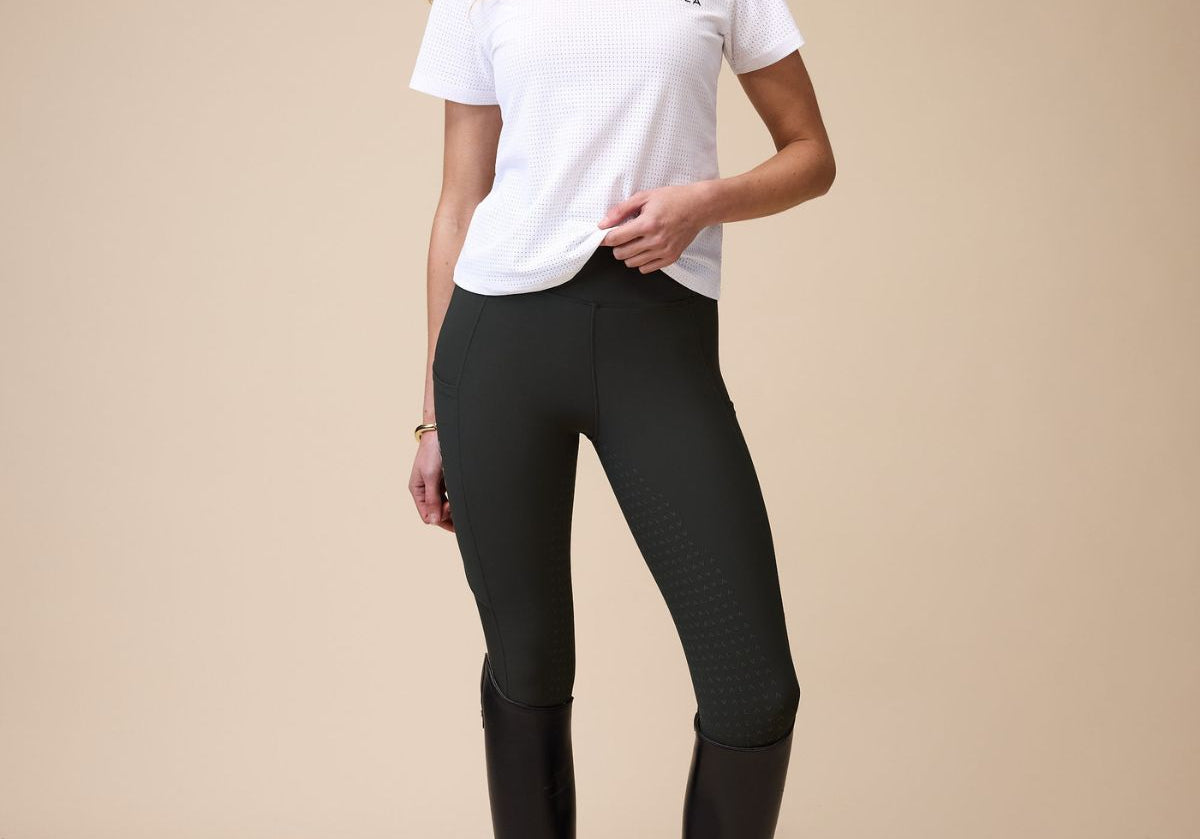 Active Everyday Riding Leggings in Olive  - Front