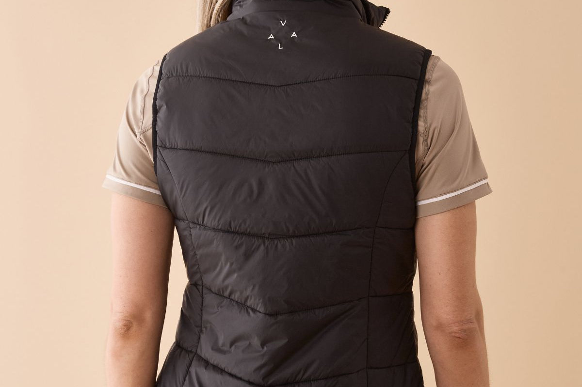Slimline Puffer Vest in Black - Back