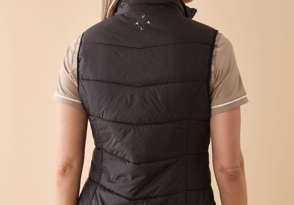 Slimline Puffer Vest in Black - Back