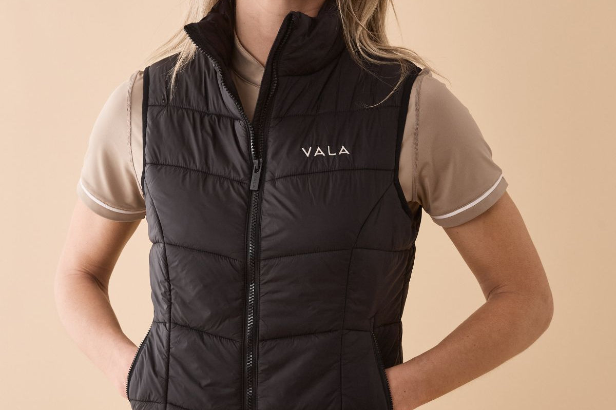 Slimline Puffer Vest in Black - Front