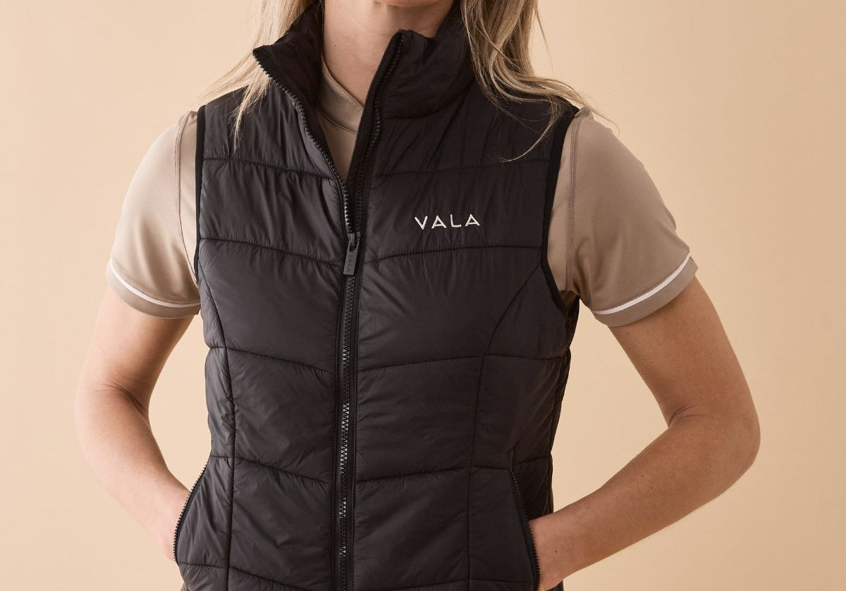 Slimline Puffer Vest in Black - Front