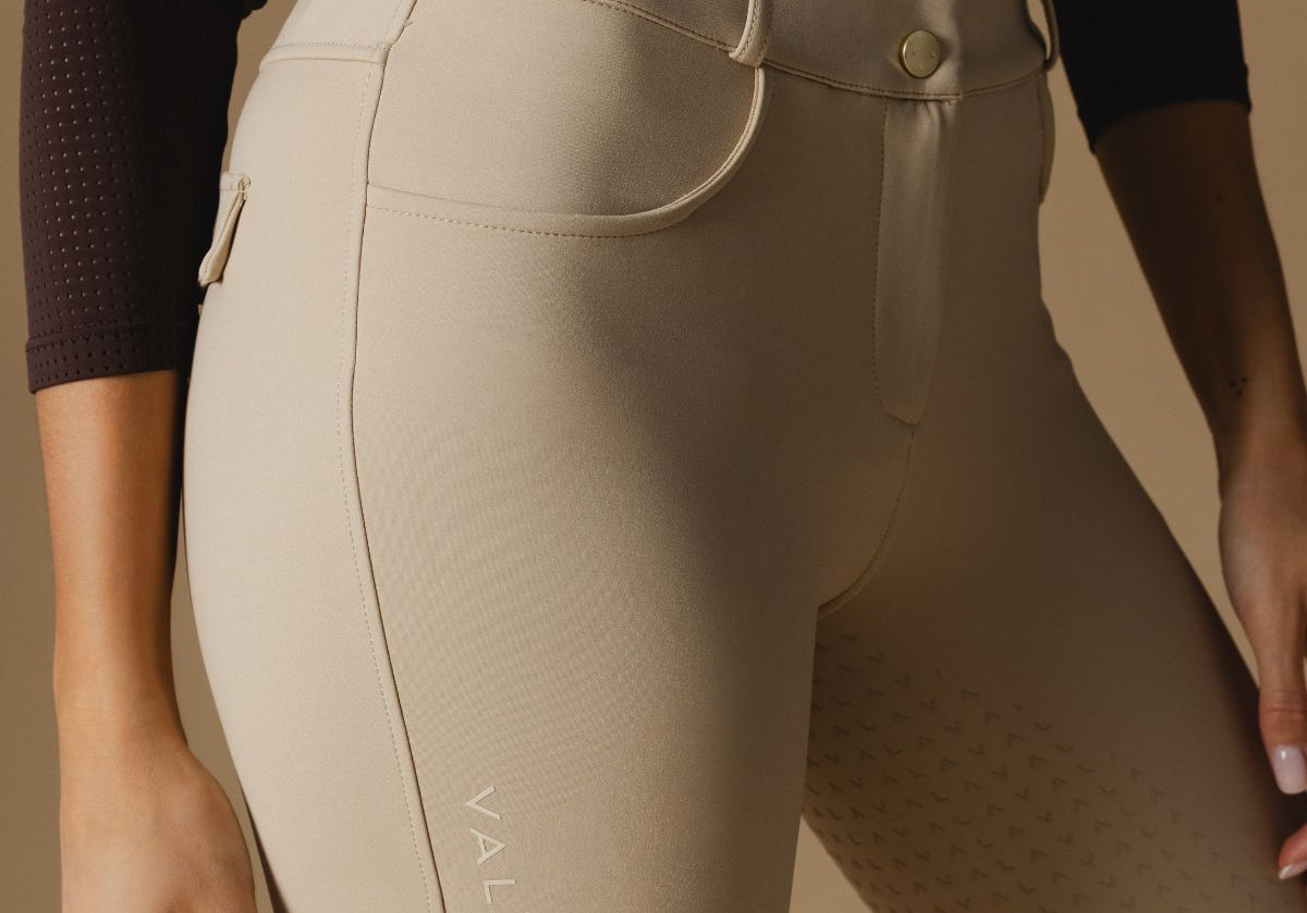 Beige Ultimate Button Up Breeches -Side