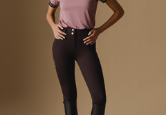 Chocolate  Button Up Breeches - Front