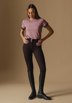 Chocolate  Button Up Breeches - Front