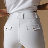 White Ultimate Button Up Breeches - Back