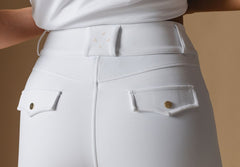 White Ultimate Button Up Breeches - Back