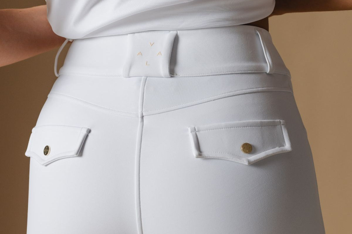 White Ultimate Button Up Breeches - Back