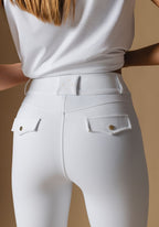 White Ultimate Button Up Breeches - Back