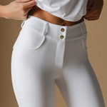 White Ultimate Button Up Breeches - Front
