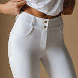 White Ultimate Button Up Breeches - Front