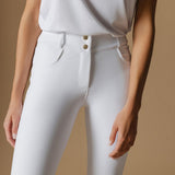 White Ultimate Button Up Breeches Knee Grip - Front