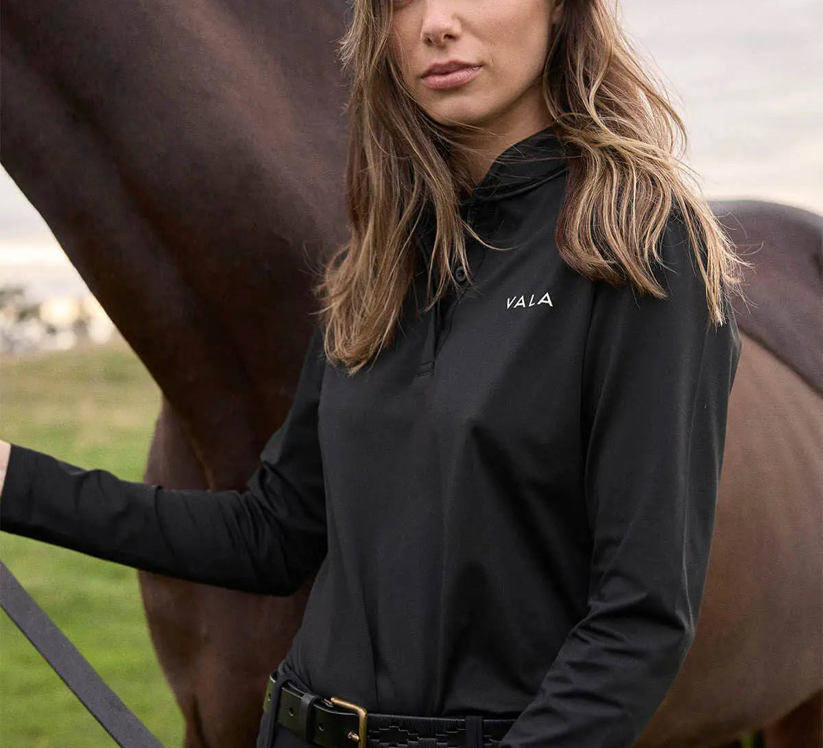 VALA Long sleeve top black small